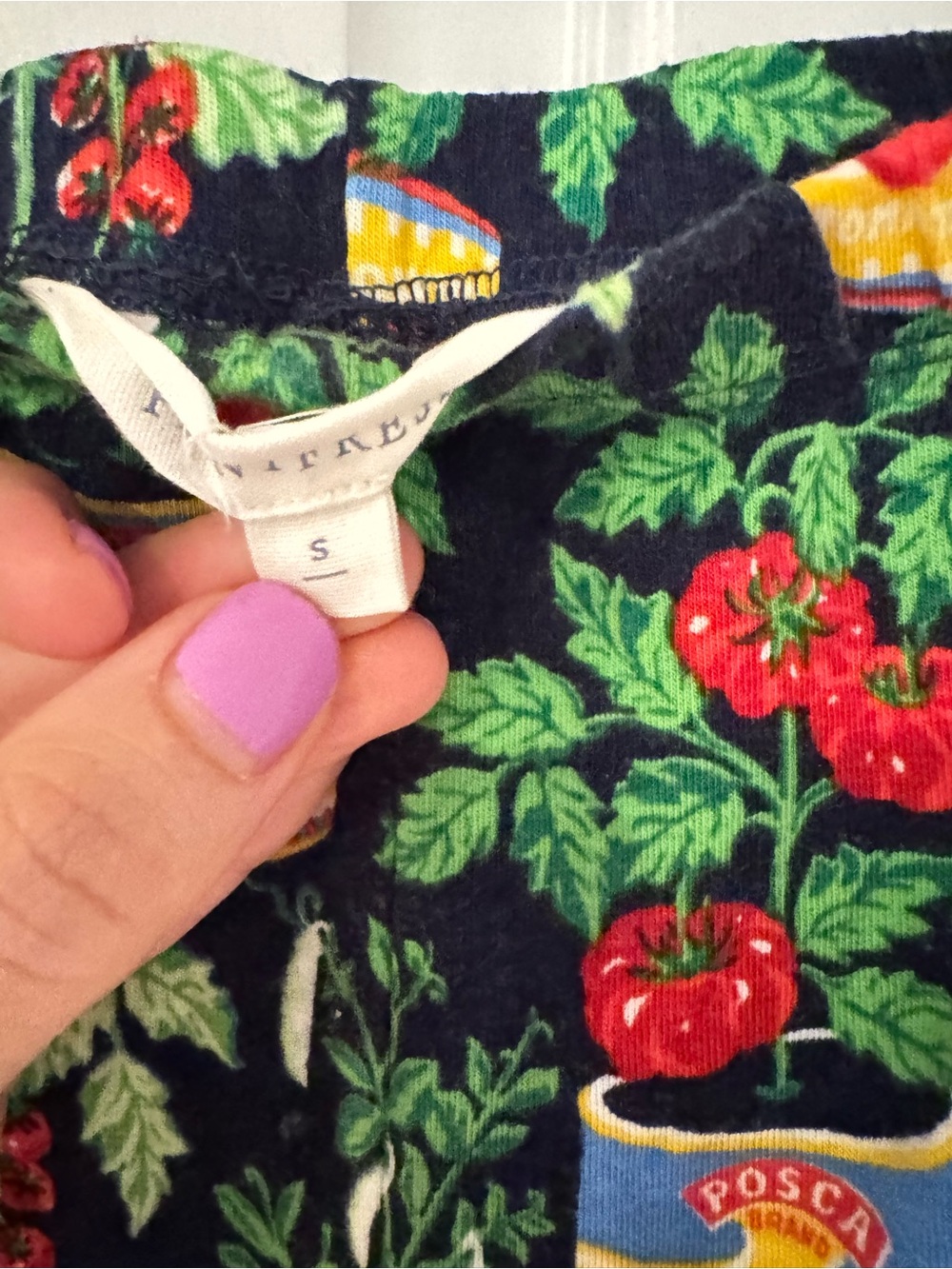 Printfresh Organic Pima Modal Knit Short PJ Set in Kitchen Garden, Size Small - Picture 5 of 6